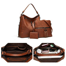 Load image into Gallery viewer, Women Fashion Handbags Tote Bag Shoulder Bag Top Handle Satchel Purse Set 4pcs (Beige)