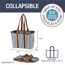 Load image into Gallery viewer, CleverMade 30L SnapBasket LUXE - Reusable Collapsible Durable Grocery Shopping Bag - Heavy Duty Large Structured Tote, Heather Grey