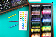 Load image into Gallery viewer, Art 101 Doodle and Color 142 Pc Art Set in a Wood Carrying Case, Includes 24 Premium Colored Pencils, A variety of coloring and painting mediums: crayons, oil pastels, watercolors; Portable Art Studio