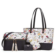 Load image into Gallery viewer, Women Fashion Handbags Tote Bag Shoulder Bag Top Handle Satchel Purse Set 4pcs (Beige)
