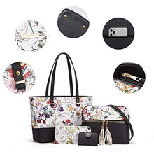 Load image into Gallery viewer, Women Fashion Handbags Tote Bag Shoulder Bag Top Handle Satchel Purse Set 4pcs (Beige)