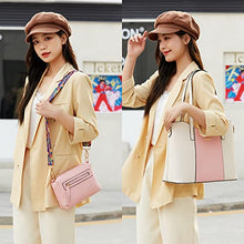 Load image into Gallery viewer, Women Fashion Handbags Tote Bag Shoulder Bag Top Handle Satchel Purse Set 4pcs (Beige)