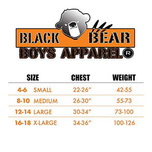 Black Bear Boys’ Athletic T-Shirt – 4 Pack Active Performance Dry-Fit Sports Tee (4-18), Size Large (12/14), Black/Green/Grey/Orange