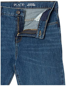 Boys Basic Bootcut Jeans, Dk Juptier,