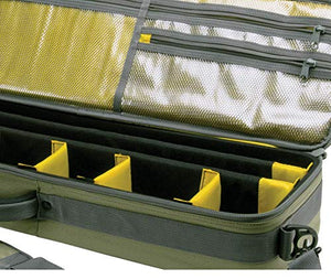 Cottonwood Fly Fishing Rod & Gear Bag Case, Fits 4-Piece, 9.5-Foot Fishing Rods, Heavy-Duty Honeycomb Frame, 1674 CU in / 27 L, Gray/Lime 6379