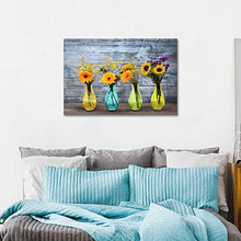 Load image into Gallery viewer, Wall Art for Bathroom, Yellow Daisy Flower Painting Print on Canvas for Spa Office Living Dining Room Over the Master Bedroom Wall Decoration Modern Canvas Prints and Posters Artwork Floral in Bottle