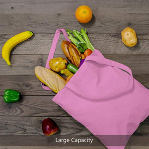 TOPDesign 5 | 12 | 24 | 48 | 192 Pack Economical Cotton Tote Bag, Lightweight Medium Reusable Grocery Shopping Cloth Bags, Suitable for DIY, Advertising, Promotion, Gift, Giveaway, Activity (5-Pack)