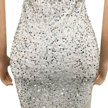 Load image into Gallery viewer, Sequins Diagonal Collar One Shoulder Irregular Slit Tassel Maxi Dress
