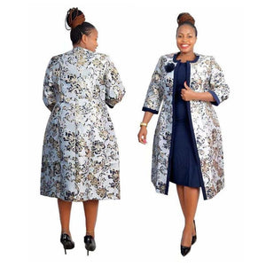 Women's Printed Large Two-piece Long Dress