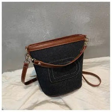 Load image into Gallery viewer, Denim Canvas Bucket Crossbody Bag