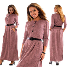 Load image into Gallery viewer, 5XL 6XL Robe Autumn Winter Dress Big Size Elegant Long Sleeve Maxi Dress Women Office Work Dresses Plus Size Women Clothing