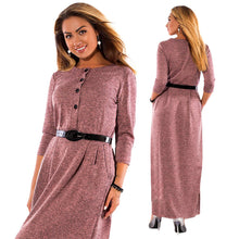 Load image into Gallery viewer, 5XL 6XL Robe Autumn Winter Dress Big Size Elegant Long Sleeve Maxi Dress Women Office Work Dresses Plus Size Women Clothing