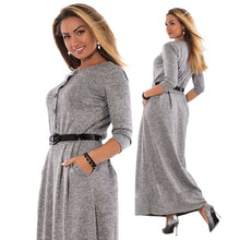 Load image into Gallery viewer, 5XL 6XL Robe Autumn Winter Dress Big Size Elegant Long Sleeve Maxi Dress Women Office Work Dresses Plus Size Women Clothing