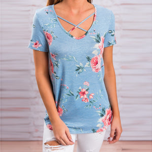 5XL Large Size Spring Summer Women T-shirt Short Sleeve V-Neck Printed Shirt Plus Size Women Clothing Fashion Sexy Tops