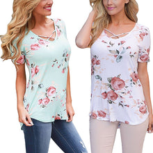 Load image into Gallery viewer, 5XL Large Size Spring Summer Women T-shirt Short Sleeve V-Neck Printed Shirt Plus Size Women Clothing Fashion Sexy Tops