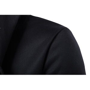Mens Black Fashion Casual Mid Long Cloakman Cloak Hooded Jacket