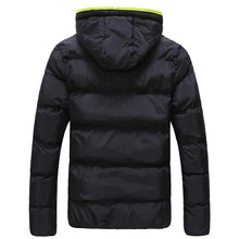 Load image into Gallery viewer, Mens Winter Contrast Color Outdoor Warm Hooded Padded Jacket