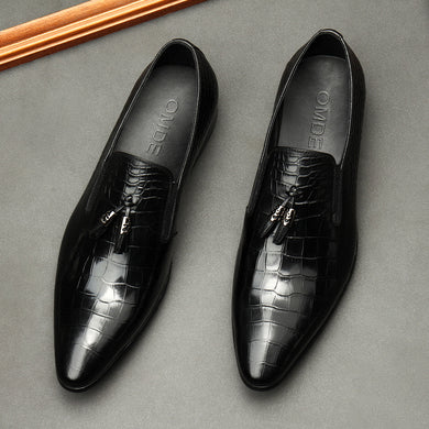 Formal Men Business Dress Pointed Toe Shoes Genuine Leather Mens