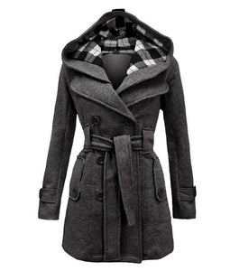 Double-breasted mid-length coat