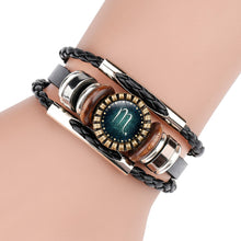 Load image into Gallery viewer, Multilayer Leather Bracelet 12 Constellation Zodiac Sign Men Braided Bracelets