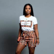 Load image into Gallery viewer, Snake pattern top + shorts two-piece set