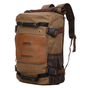 Men Canvas Backpack Huge Travel School Shoulder Computer Backpack Functional Versatile Bags Multifunctional Laptop Bag