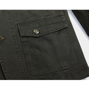 Autumn Cotton Multi Pockets Single-breasted Casual Blazers