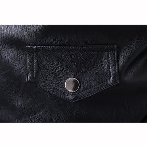 Oblique Zipper Punk PU Leather PU Leather Jacket Slim Fit Halley Motor Jacket for Men