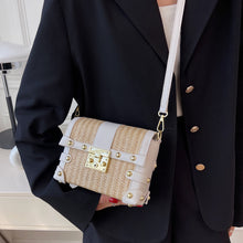 Load image into Gallery viewer, Mini Rivet Straw Crossbody Bags For Women 2022 Summer Trendy Designer Lady Travel Beach Purses And Handbags Female Shoulder Bag