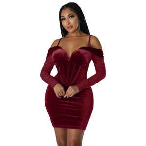 Autumn And Winter Women's Fashion Sexy Tight Mesh Long-sleeved Dress