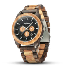 Load image into Gallery viewer, Mens Six Hand Chronograph Calendar Sports Wood Casual Watch