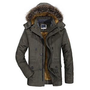 Winter Velvet Plus Thick Warm Windproof Waterproof Hooded Outdoor Jacket Parka