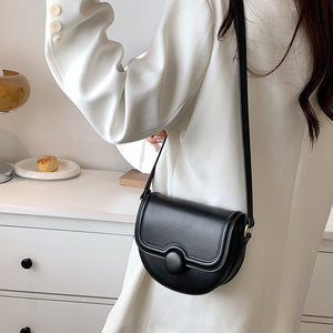 PU Leather Crossbody Saddle Bag For Women 2022 Summer Tendy Ladies Fashion Handbag Luxury Designer Ladies Brand Shoulder Bag