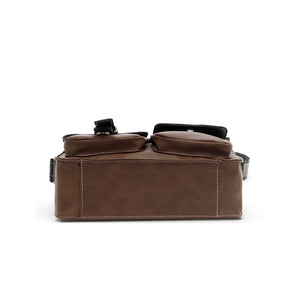 Leather Shoulder Multi Pocket Business Small Shoulder Bag Messenger Casual Retro