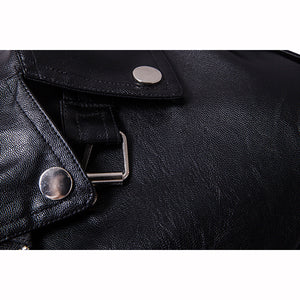 Oblique Zipper Punk PU Leather PU Leather Jacket Slim Fit Halley Motor Jacket for Men