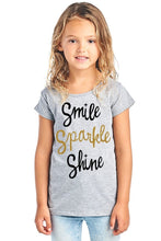 Load image into Gallery viewer, Gold Glitter Smile Sparkle Shine Design Round