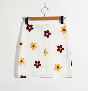 Plaid printed skirt with hip slit