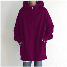 Load image into Gallery viewer, Women&#39;s Fuzzy Hoodies Long Sport Pullover Hoodie Full-Zip Hoodie Sweatshirt