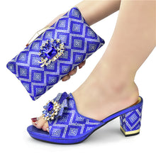 Load image into Gallery viewer, European And American Shoes And Bags Set Solid Color Rhinestone Sandals With Clutch