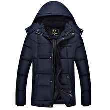 Load image into Gallery viewer, Men Thick Winter Coat Stand Collar Solid Color Casual Jacket