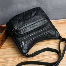 Load image into Gallery viewer, Washed Leather One Shoulder Casual Crossbody Bag