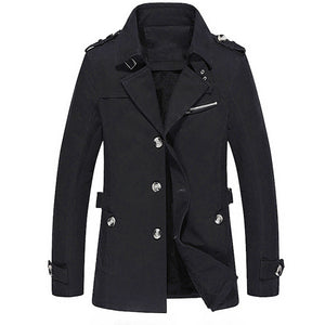 Winter Velvet Plus Thick Warm Military Style Outdoor Jacket Slim Fit Men Parkas Coat