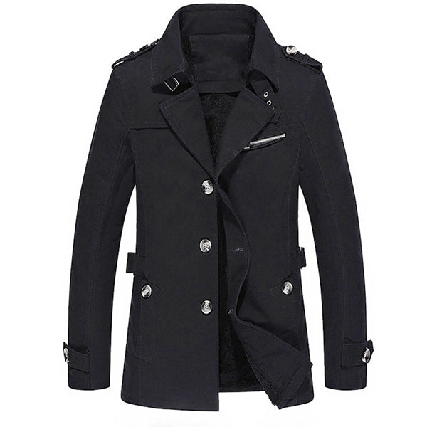 Winter Velvet Plus Thick Warm Military Style Outdoor Jacket Slim Fit Men Parkas Coat