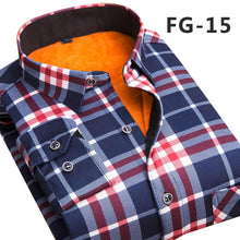 Load image into Gallery viewer, Fashion Men&#39;s Slim Shirts Autumn And Winter Thickening Warm Plaid 24 Colors Male Social Shirt Clothing Size M-5Xl