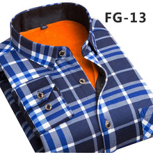 Load image into Gallery viewer, Fashion Men&#39;s Slim Shirts Autumn And Winter Thickening Warm Plaid 24 Colors Male Social Shirt Clothing Size M-5Xl
