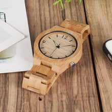 Load image into Gallery viewer, D27 Natural All Bamboo Wood Watches Top