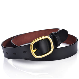 Belt ladies leather pure leather belt female simple wild Korean 2019 new with jeans decorative women's