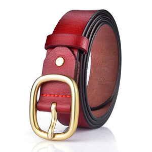 Belt ladies leather pure leather belt female simple wild Korean 2019 new with jeans decorative women's