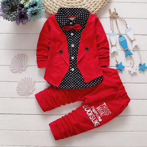 BibiCola Spring autumn children clothing set 2016 new fashion baby boys shirt fake clothes sport suit kids boys outfits suit