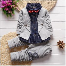 Load image into Gallery viewer, BibiCola Spring autumn children clothing set 2016 new fashion baby boys shirt fake clothes sport suit kids boys outfits suit